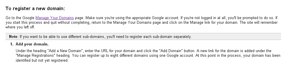 Manage Domain