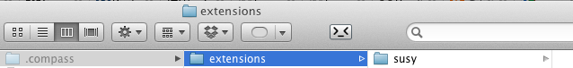 Screenshot: .compass/extensions folder