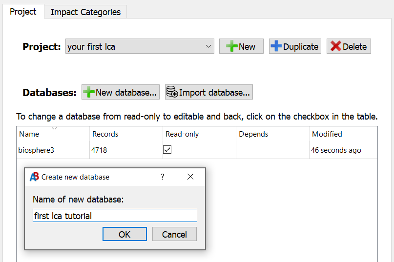 create a database