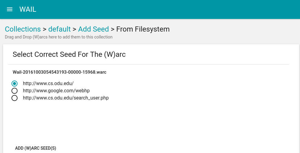 Choosing Correct Seed From Filesystem Add