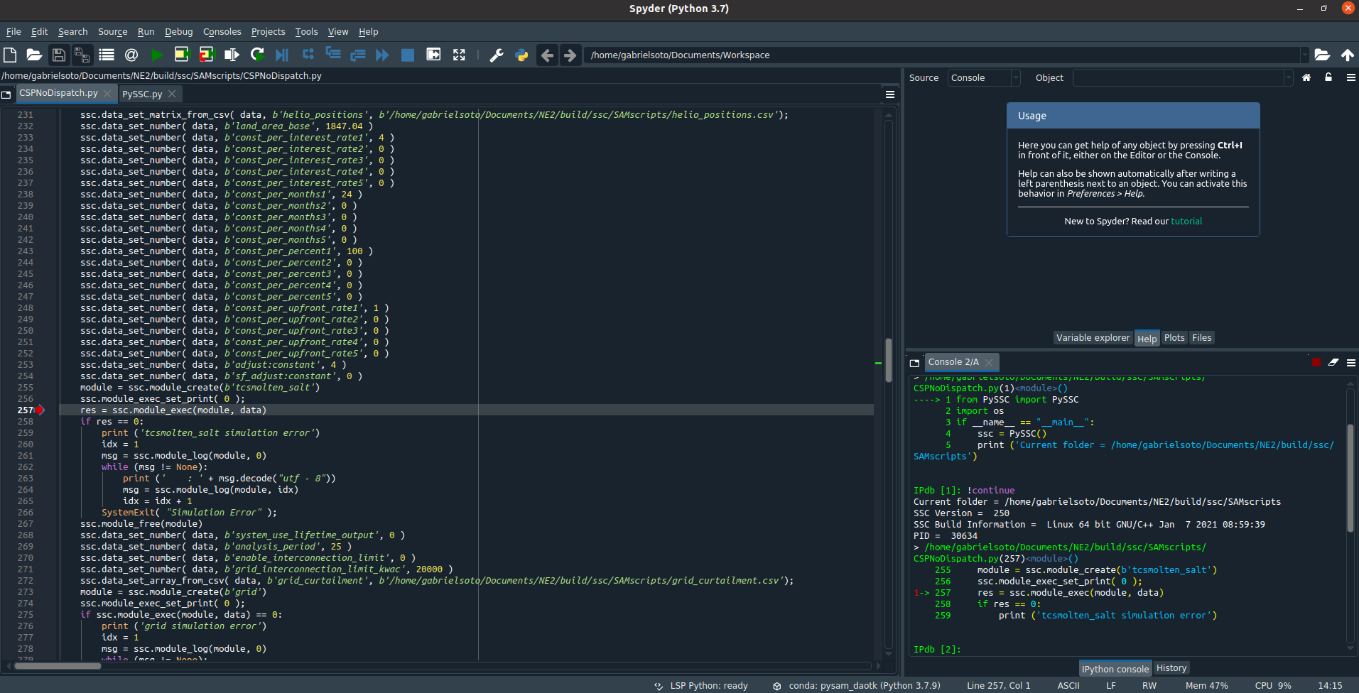 First Breakpoint in main Python script