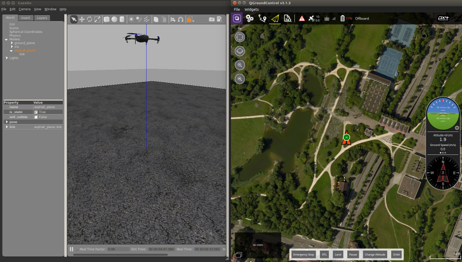 Gazebo, QGC and controller