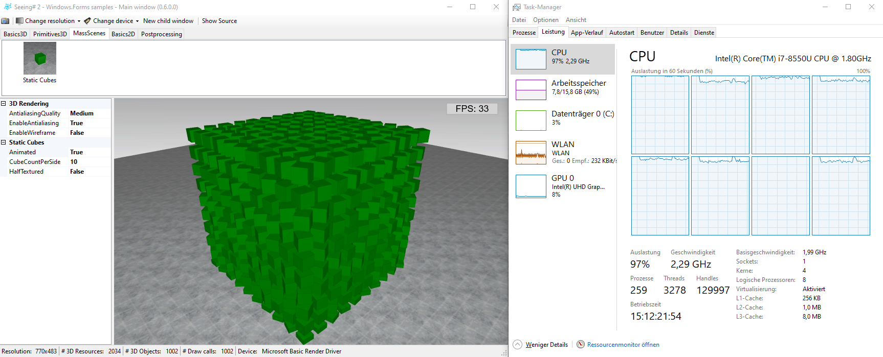 CPU utilization on software rendering