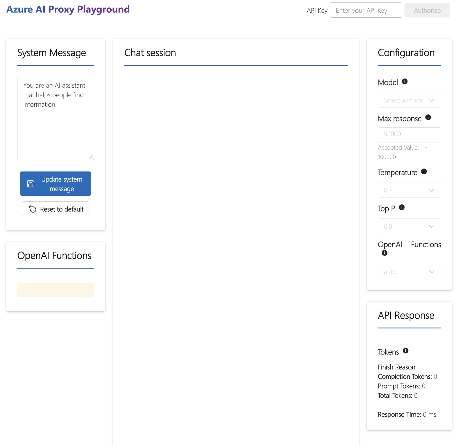 OpenAI proxy playground