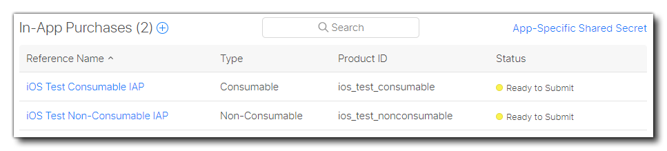 IAPs Console