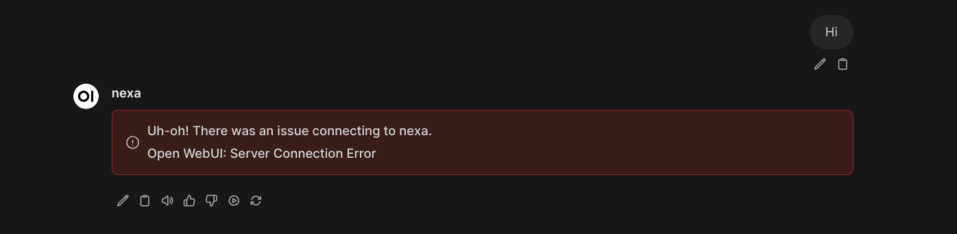 Nexa error with Open WebUI