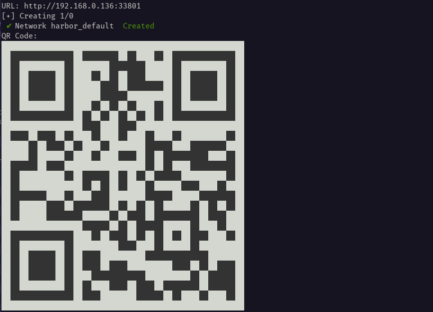 Example QR code in the terminal