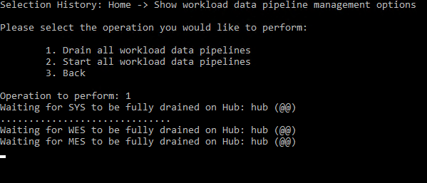 Draining all workload data pipelines