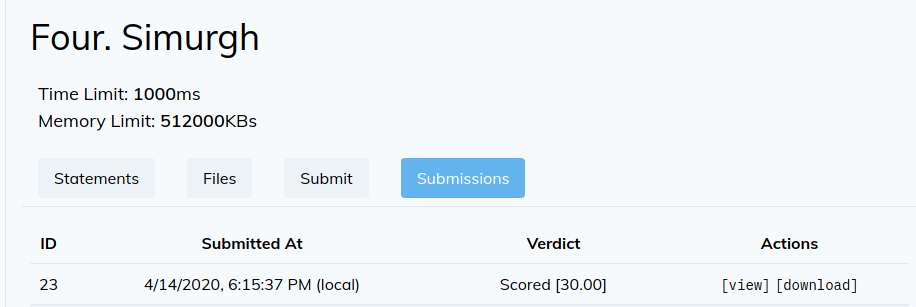 simurgh submit result