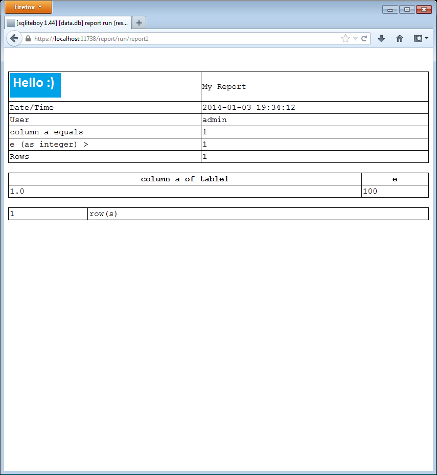 Report Run Result Printer Friendly (Extended)