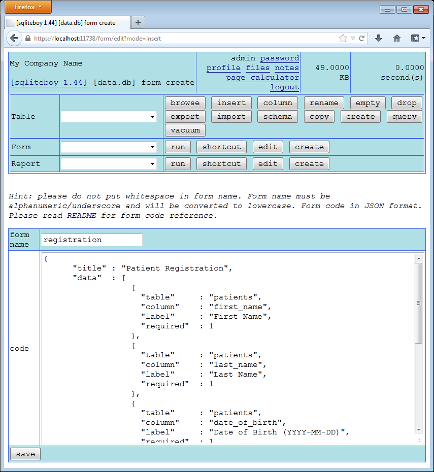 Create Registration Form