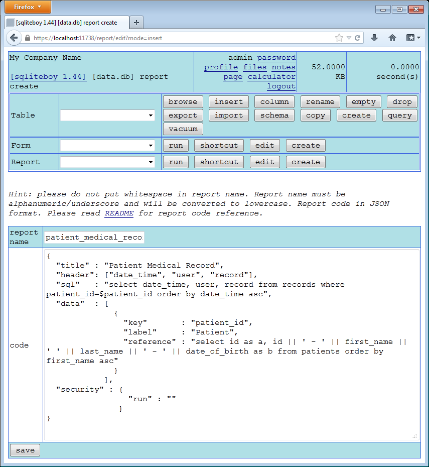 Create Patient Medical Record Report