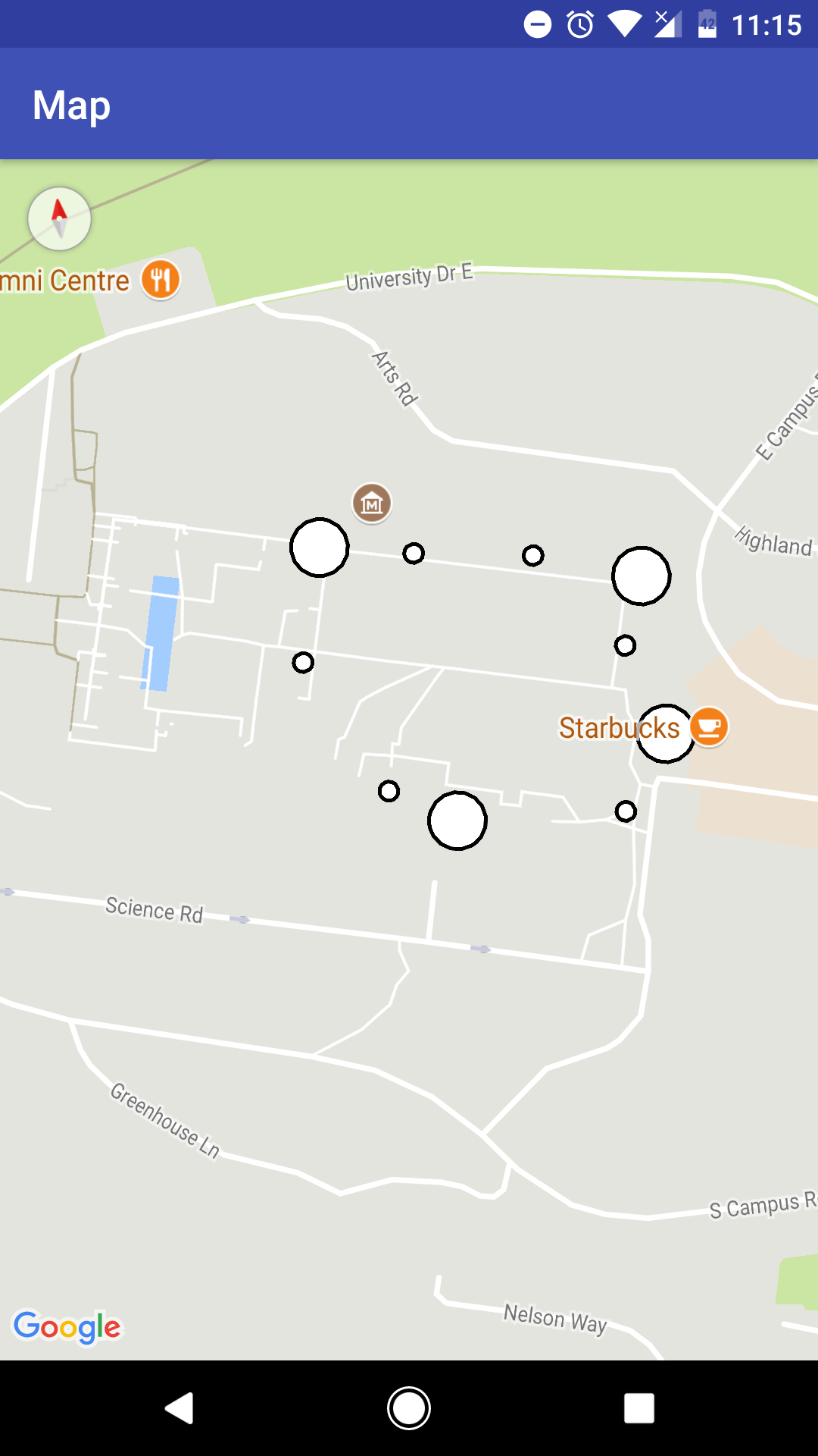 Image of SFU Burnaby pacdot locations