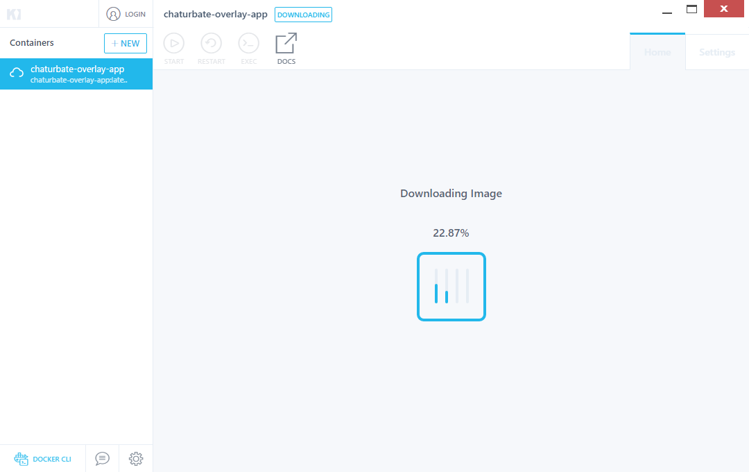 kitematic downloading